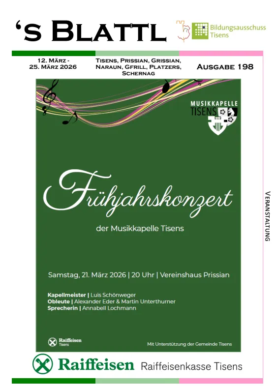 's Blattl 12.03. - 25.03.2026 's Blattl 12.03. - 25.03.2026