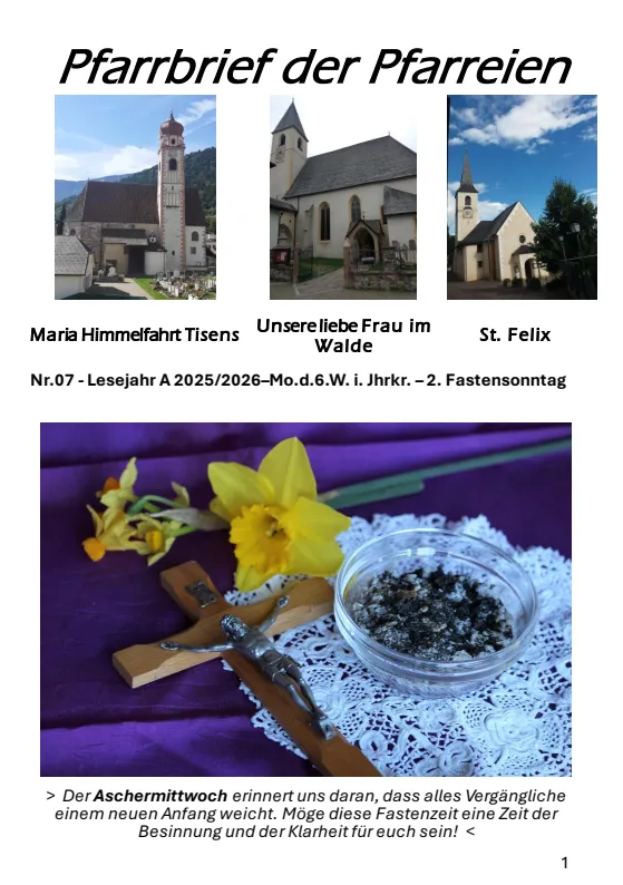 Lettera parrocchiale Lettera parrocchiale