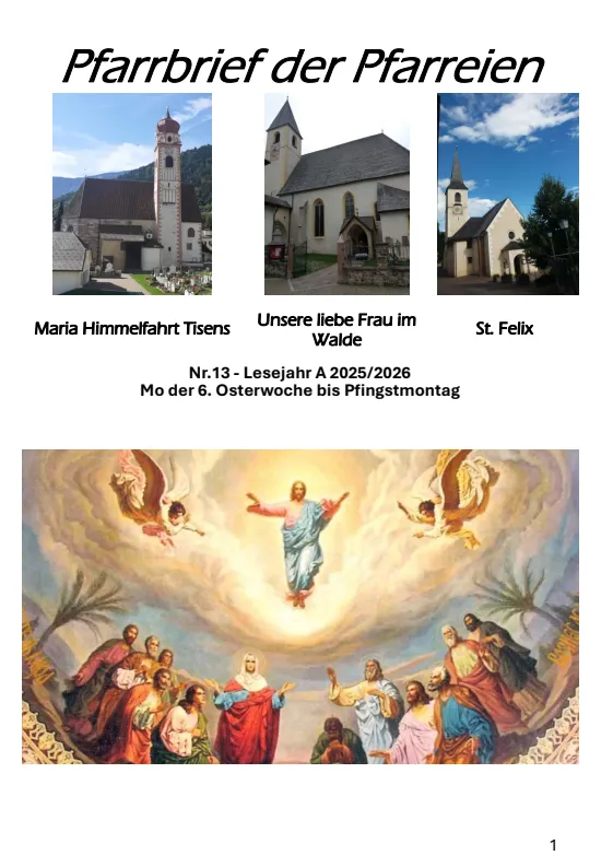 Lettera parrocchiale 11.05. - 25.05.2026
