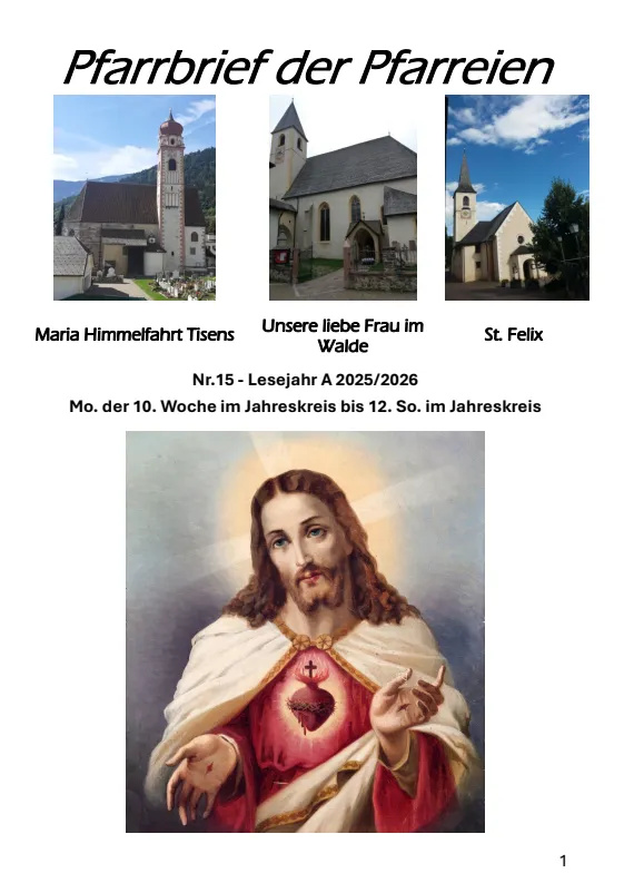 Lettera parrocchiale 08.06. - 21.06.2026