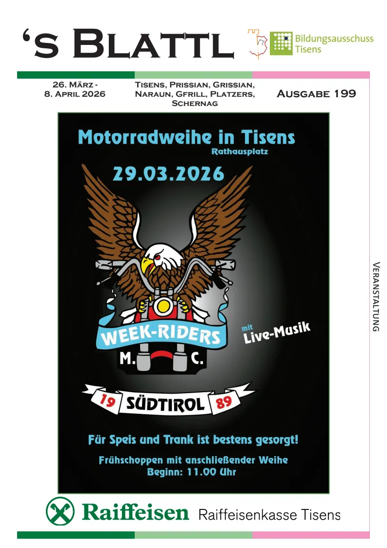 's Blattl 26.03. - 08.04.2026 's Blattl 26.03. - 08.04.2026