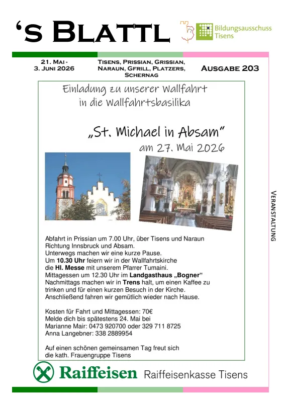 's Blattl 21.05. - 03.06.2026